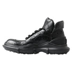 Dolce & Gabbana Black Leather Ankle Casual Boots