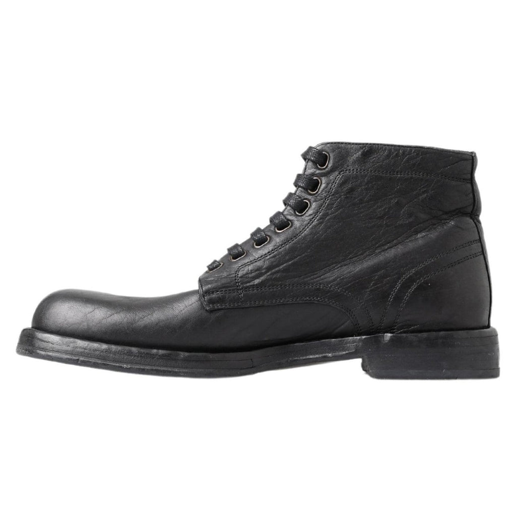 Dolce & Gabbana Black Horse Leather Perugino Boots