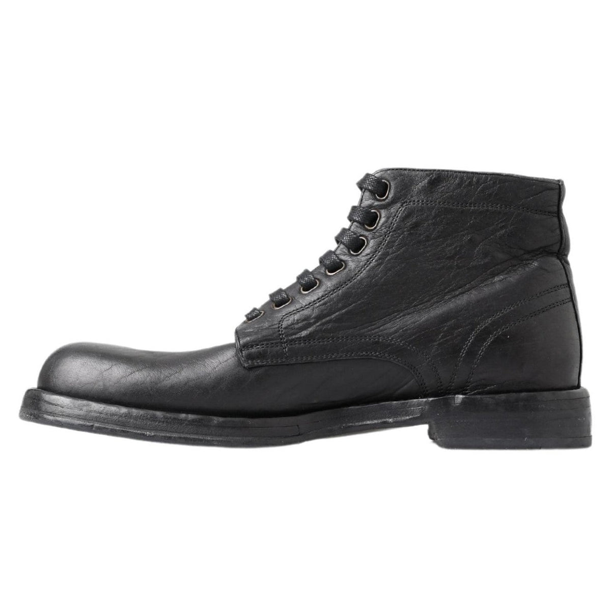 Dolce & Gabbana Black Horse Leather Perugino Boots