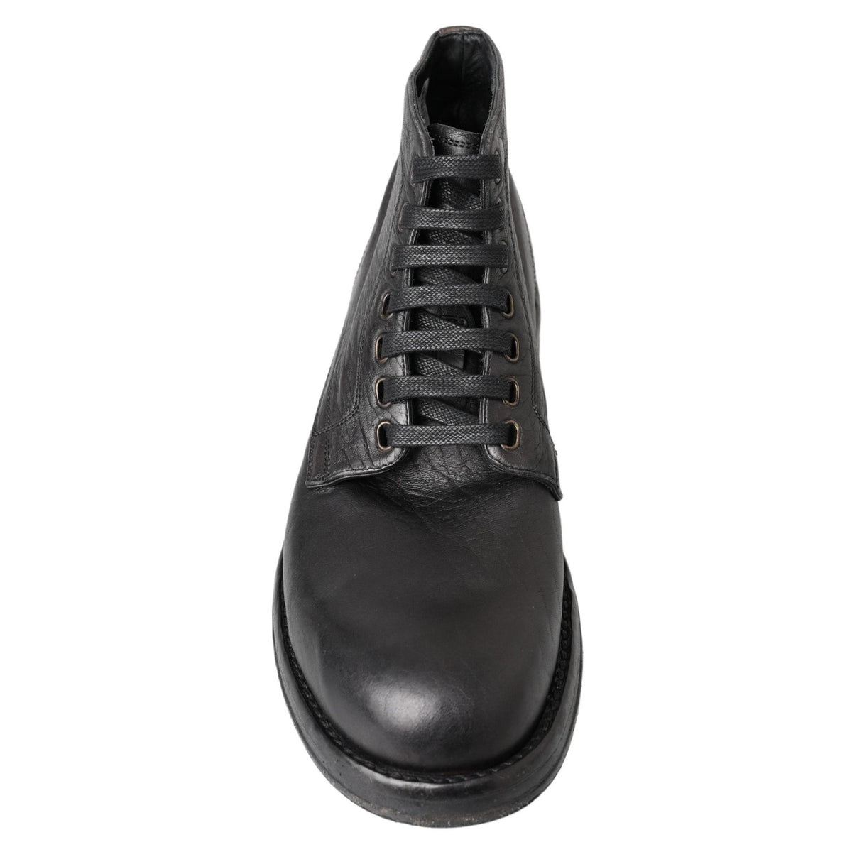 Dolce & Gabbana Black Horse Leather Perugino Boots