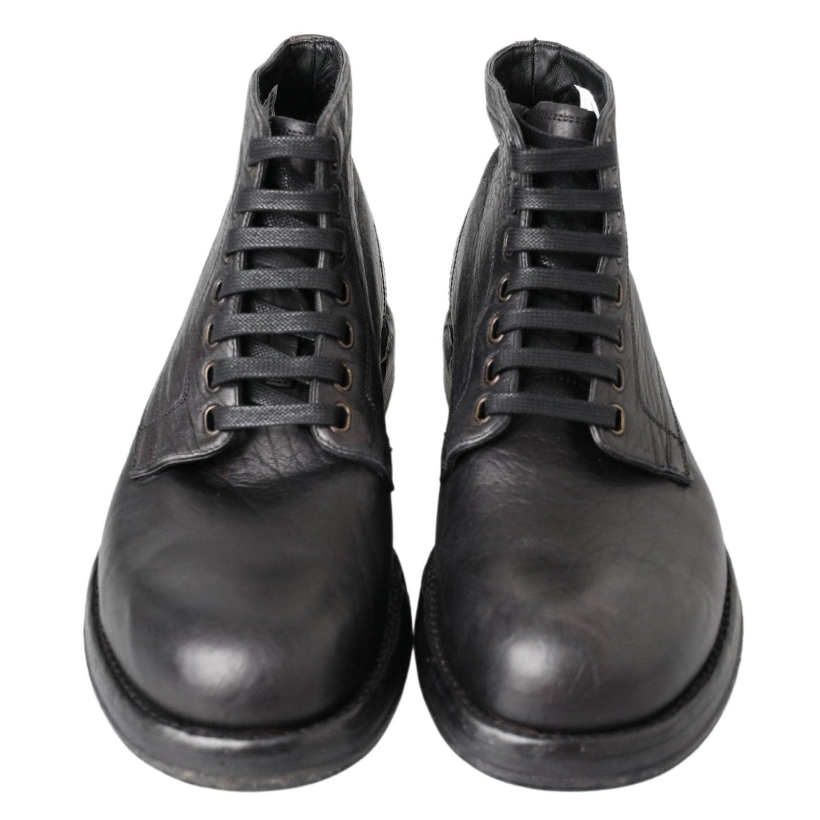 Dolce & Gabbana Black Horse Leather Perugino Boots