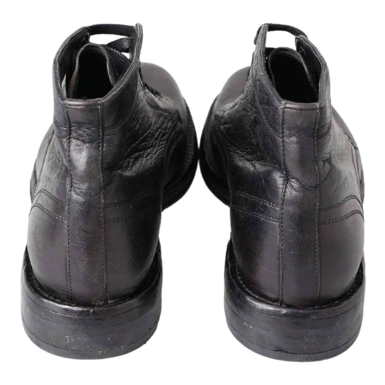 Dolce & Gabbana Black Horse Leather Perugino Boots