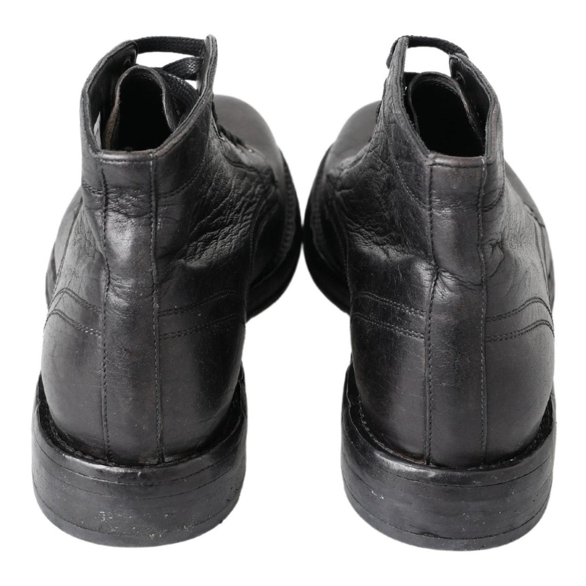 Dolce & Gabbana Black Horse Leather Perugino Boots