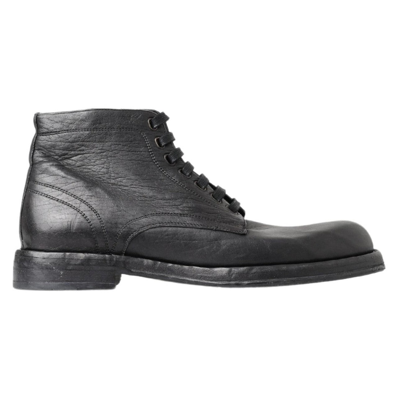 Dolce & Gabbana Black Horse Leather Perugino Boots