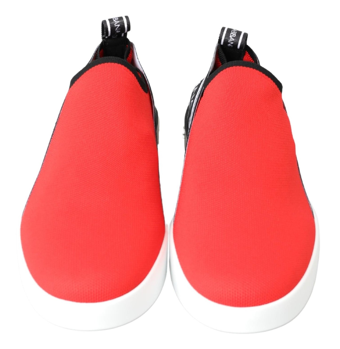 Dolce & Gabbana Red White Flat Sneakers Loafers Shoes Dolce & Gabbana