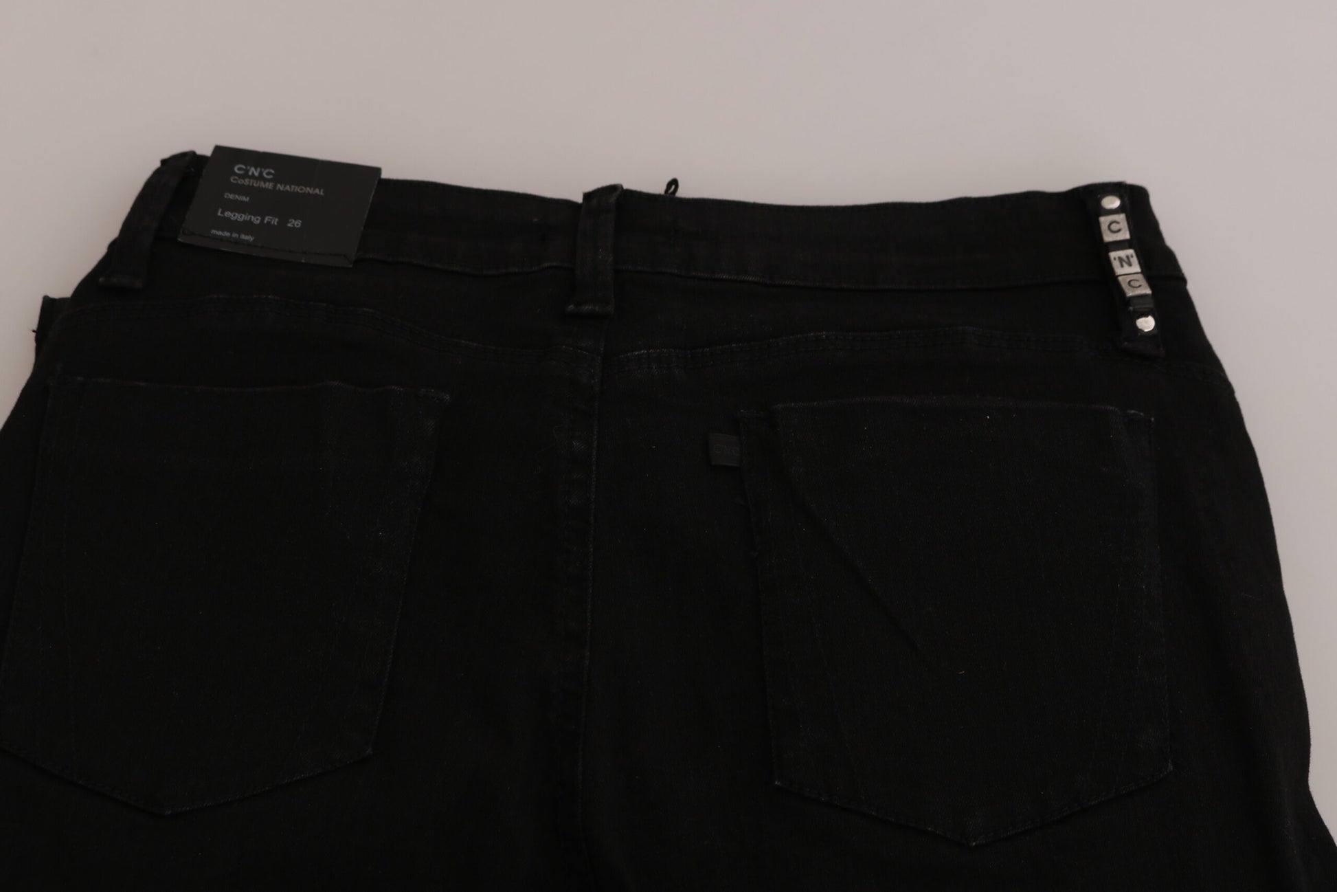 Costume National Black Embellished Mid Waist Skinny Denim Jeans Costume National