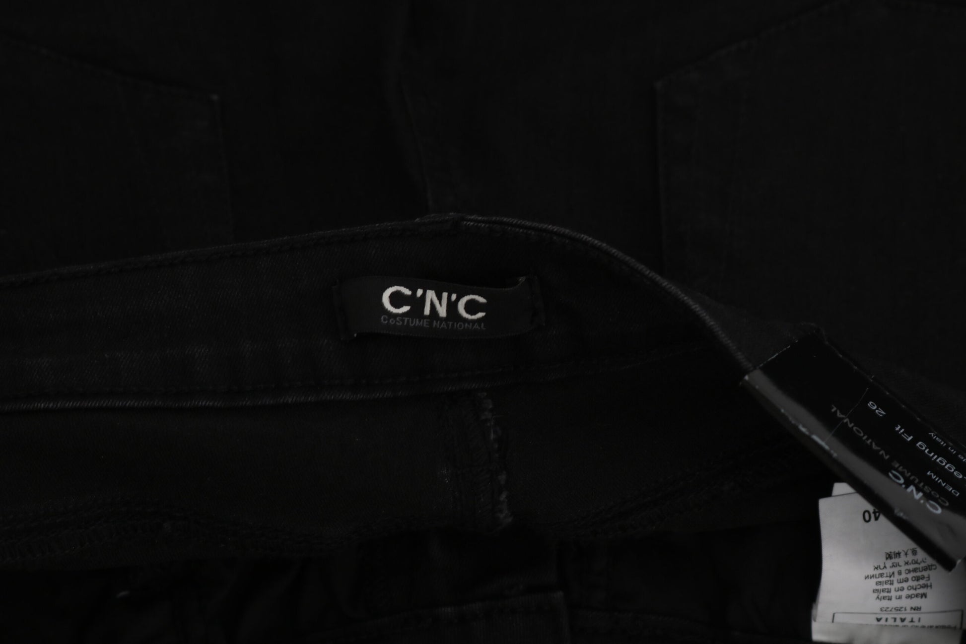Costume National Black Embellished Mid Waist Skinny Denim Jeans Costume National