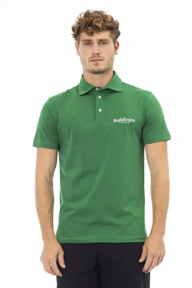 Baldinini Trend Green Cotton Men Polo Baldinini Trend