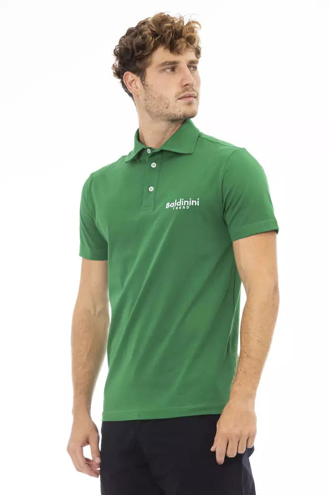 Baldinini Trend Green Cotton Men Polo Baldinini Trend