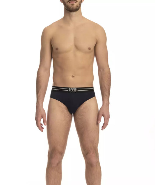 Cavalli Class Blue Cotton Men's Underwear Tri-Pack
