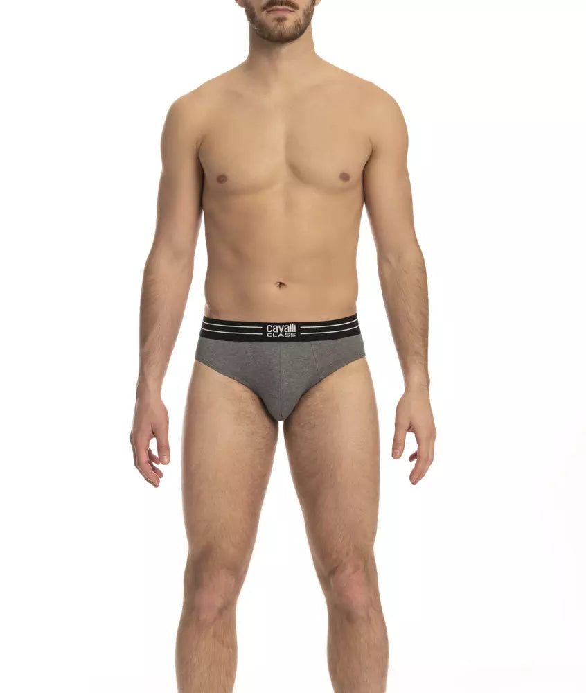 Cavalli Class Gray Cotton Men's Underwear Pack