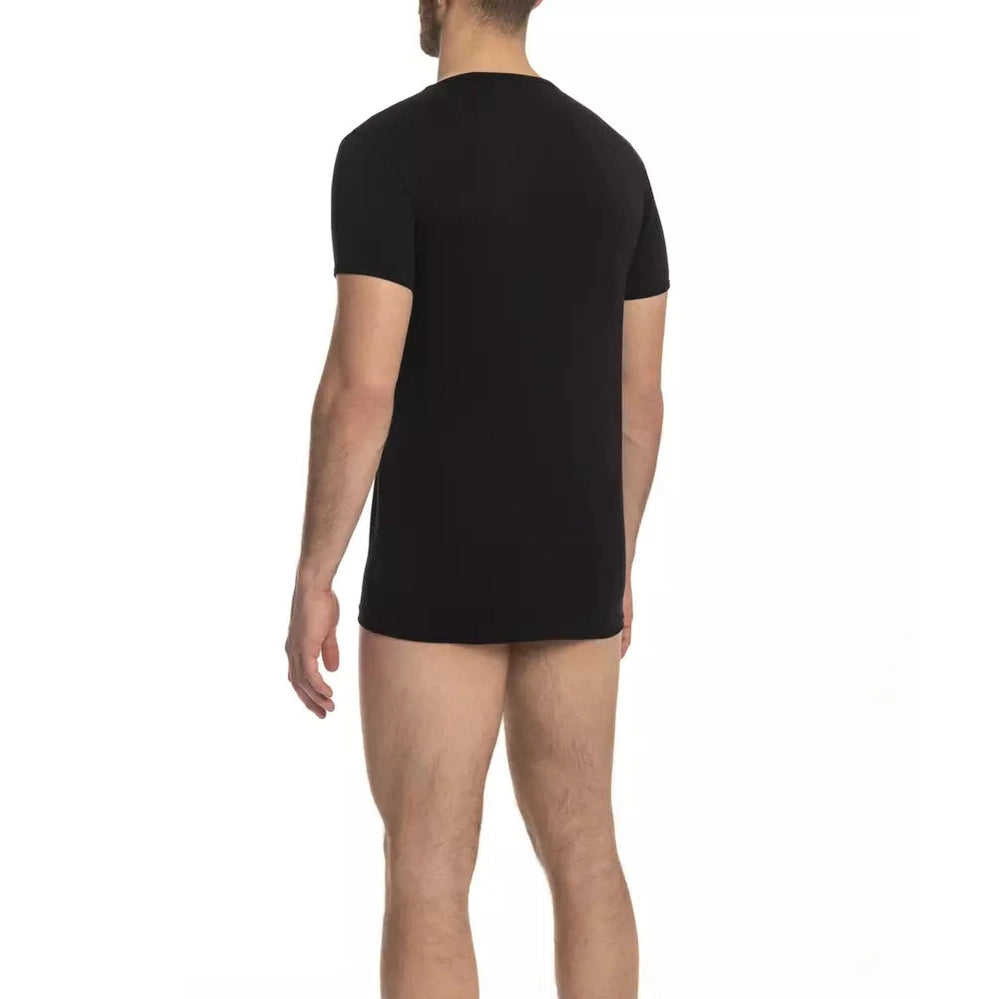 Cavalli Class Black Cotton Men T-Shirt