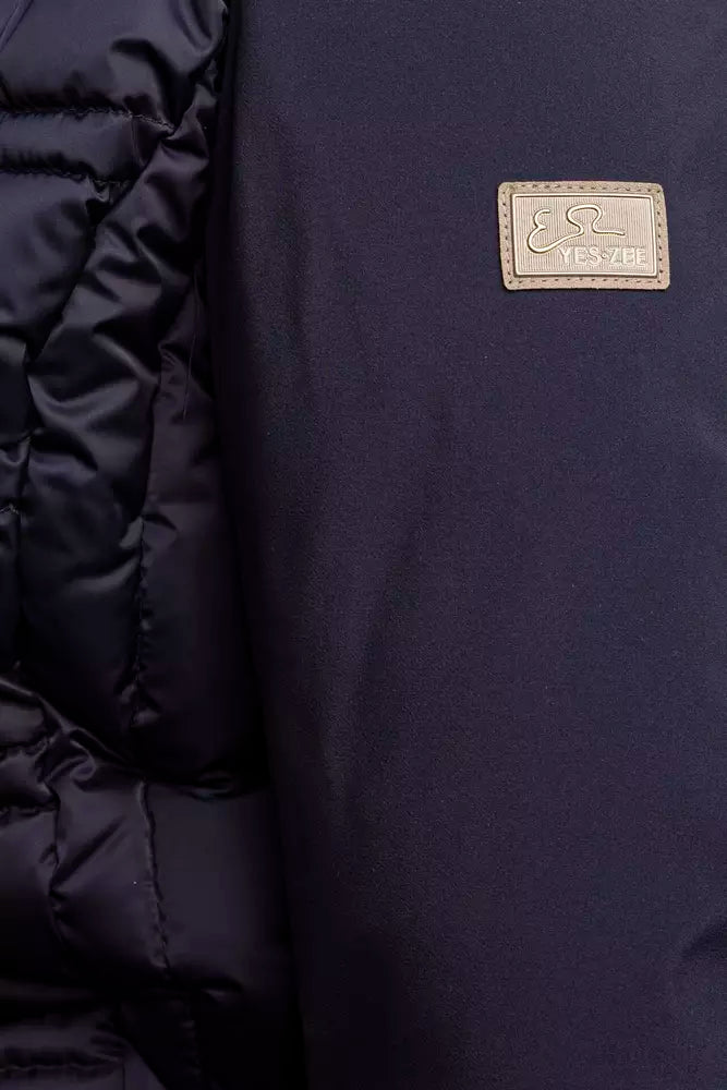 Yes Zee Blue Polyester Women's Jacket Yes Zee
