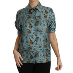 Dolce & Gabbana Multicolor Musical Instruments Silk Short sleeve Shirt