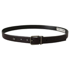 Dolce & Gabbana Dark Purple Leather Box Borchia Metal Buckle Belt