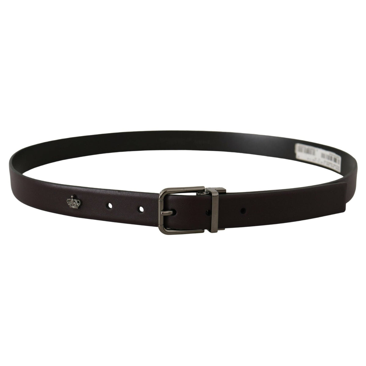 Dolce & Gabbana Dark Purple Leather Box Borchia Metal Buckle Belt