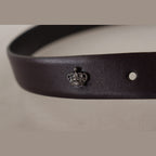 Dolce & Gabbana Dark Purple Leather Box Borchia Metal Buckle Belt