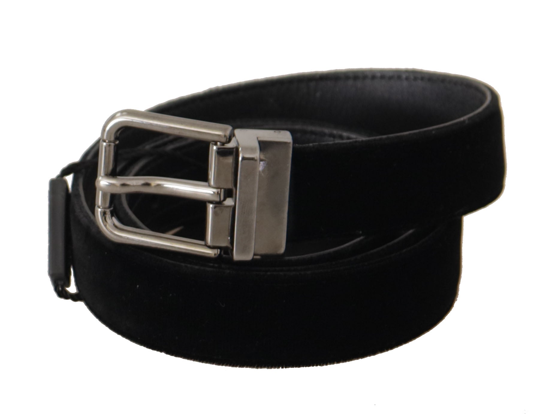 Dolce & Gabbana Black Cotton Silver Tone Metal Buckle Belt Dolce & Gabbana