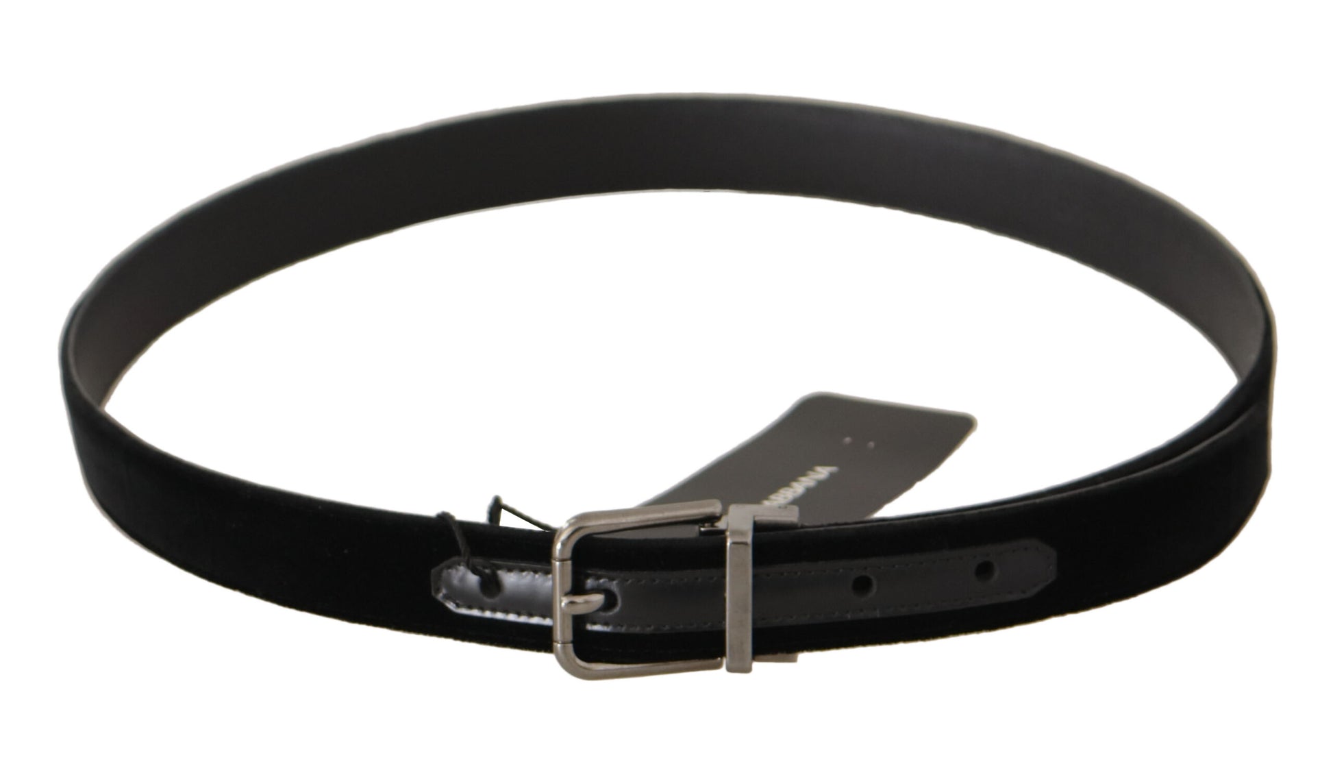 Dolce & Gabbana Black Cotton Silver Tone Metal Buckle Belt Dolce & Gabbana
