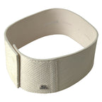 GF Ferre Off White Waxed Cotton Wide Fashion Waistband Belt