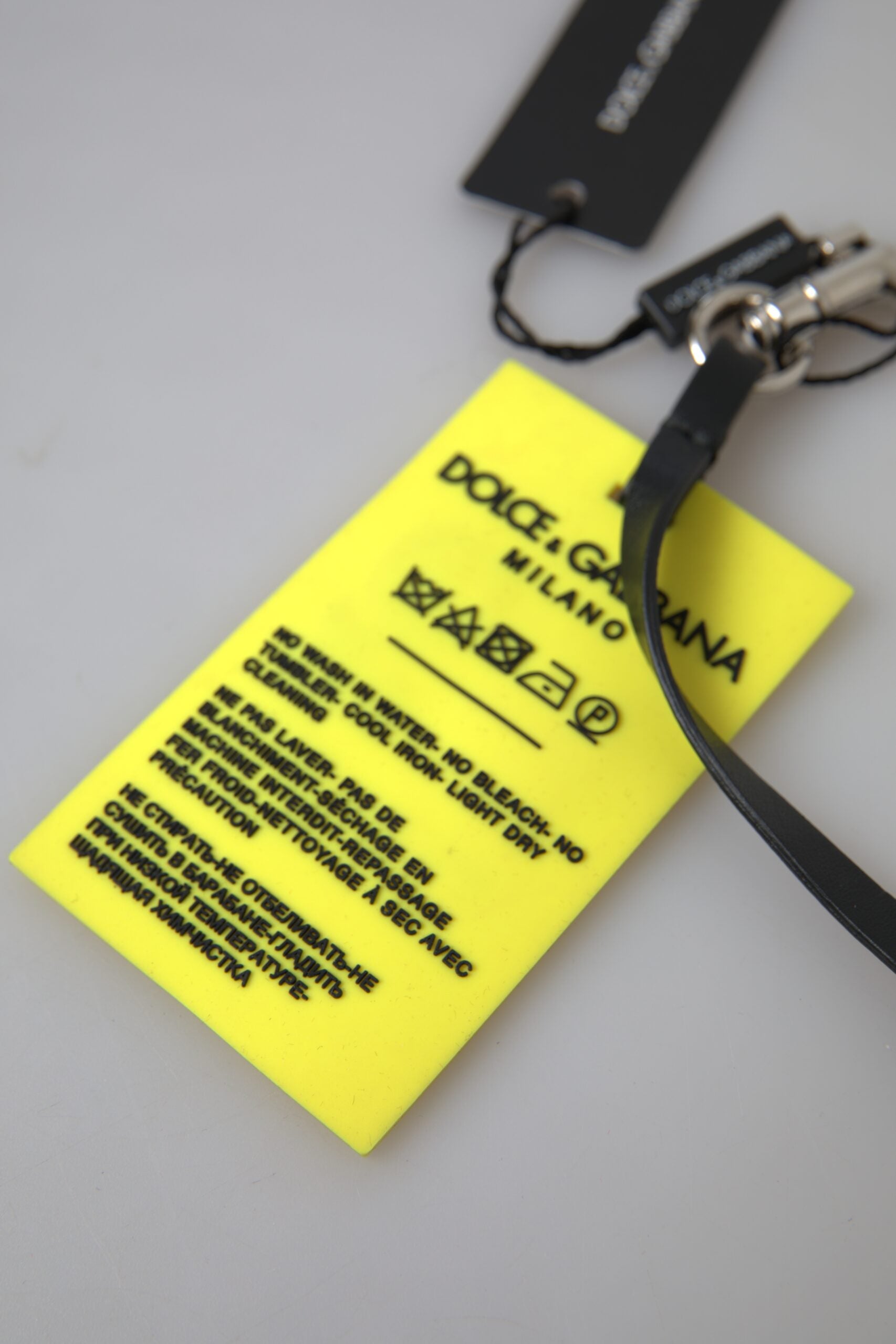 Dolce & Gabbana Yellow Silicone DG Logo Gold Brass Keyring Keychain Dolce & Gabbana