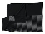 Dolce & Gabbana Black Gray Stripe Wool Neck Wrap Shawl Scarf - Eljoys Fashion 