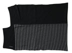 Dolce & Gabbana Black Gray Stripe Wool Neck Wrap Shawl Scarf - Eljoys Fashion 