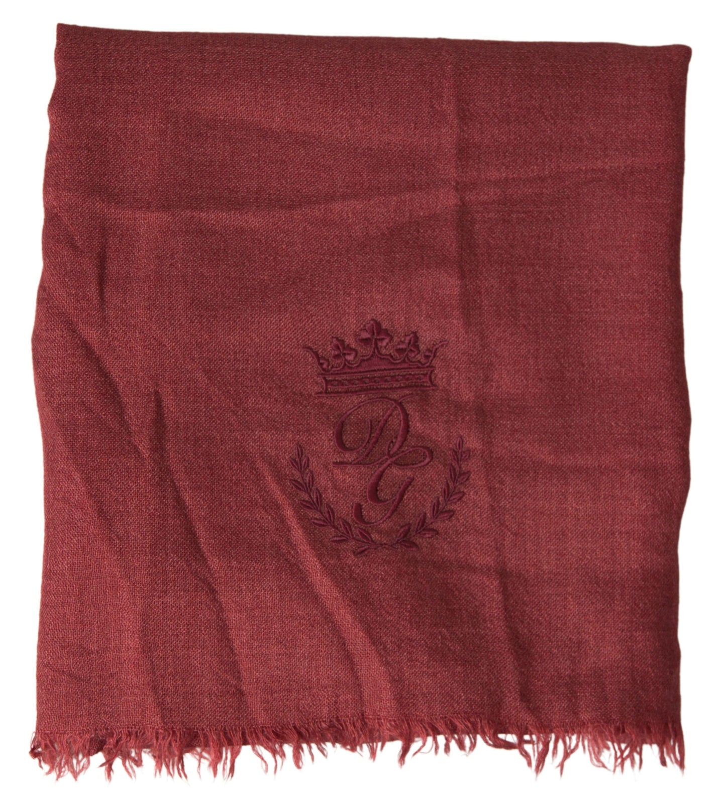 Dolce & Gabbana Maroon Cashmere Knit Wrap Shawl Fringe Scarf Dolce & Gabbana