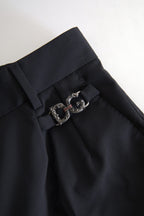 Dolce & Gabbana Black Wool High Waist Tapered Pants - Eljoys Fashion 
