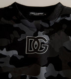 Dolce & Gabbana Black Camouflage Round Neck Sweatshirt Sweater - Eljoys Fashion 