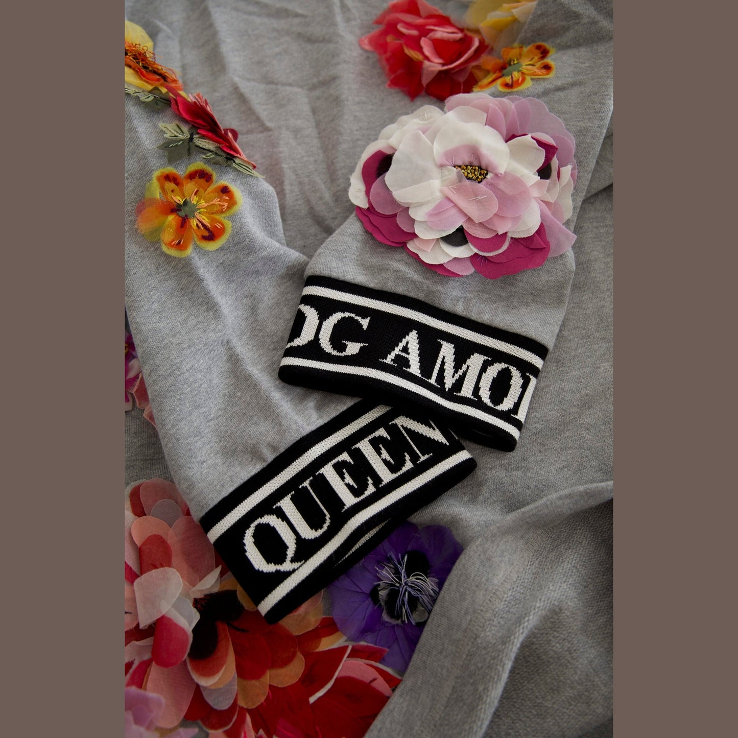 Dolce & Gabbana Gray DG Amore Queen Floral Pullover Sweater Dolce & Gabbana