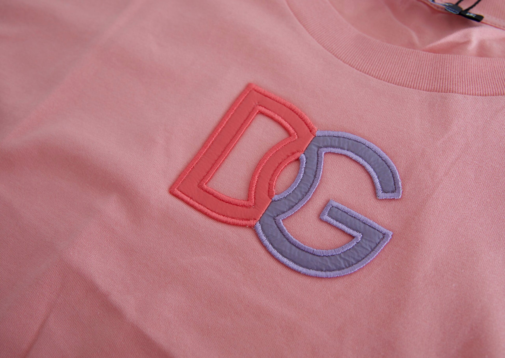 Dolce & Gabbana Pink Cotton DG Logo Crew Neck Tank T-shirt Dolce & Gabbana