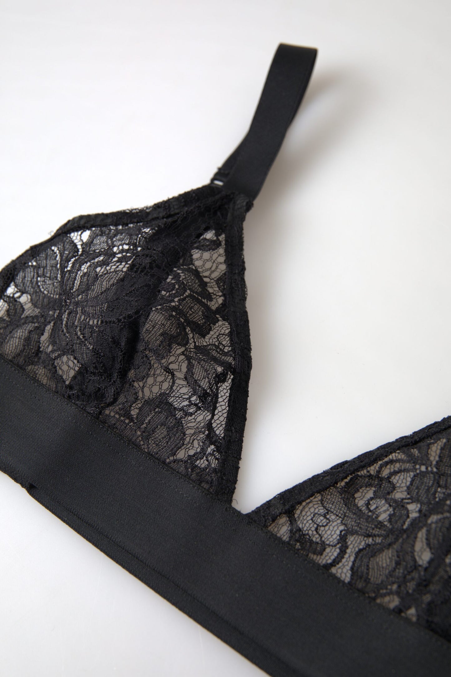 Dolce & Gabbana Black Floral Lace Nylon Stretch Bra Underwear Dolce & Gabbana