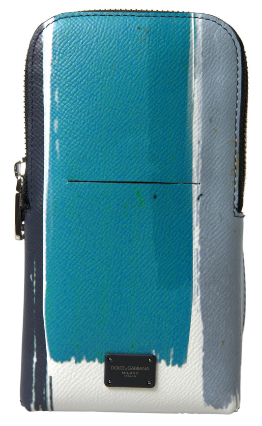 Dolce & Gabbana Blue Leather Purse Crossbody Sling Phone Bag Unisex Dolce & Gabbana