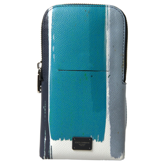 Dolce & Gabbana Blue Leather Purse Crossbody Sling Phone Bag Unisex Dolce & Gabbana