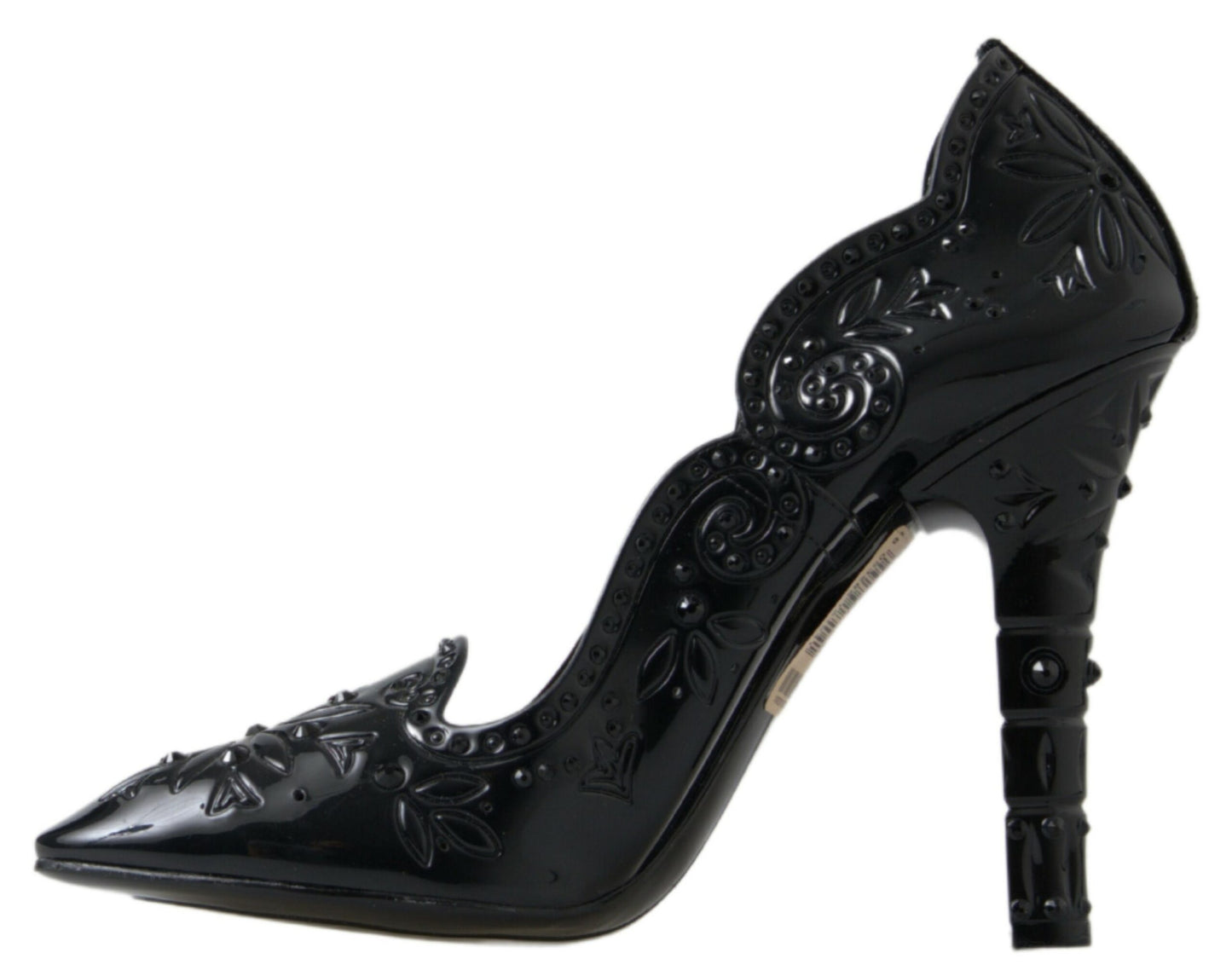 Dolce & Gabbana Black CINDERELLA Floral Crystal Heels Shoes Dolce & Gabbana