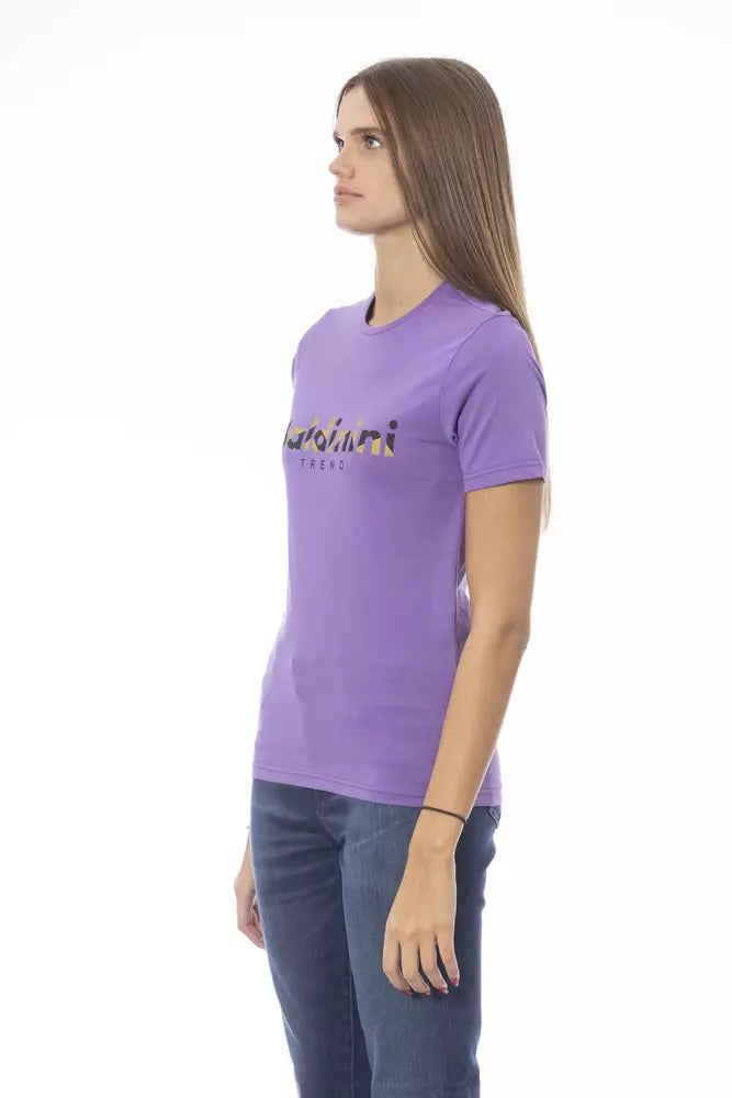 Baldinini Trend Purple Cotton Women T-Shirt Baldinini Trend