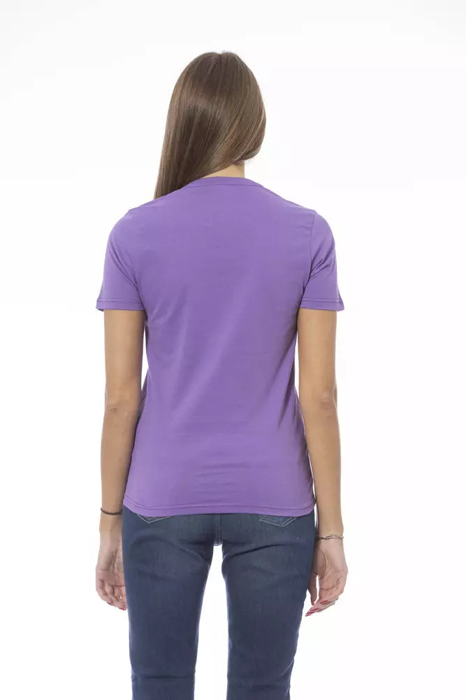 Baldinini Trend Purple Cotton Women T-Shirt Baldinini Trend