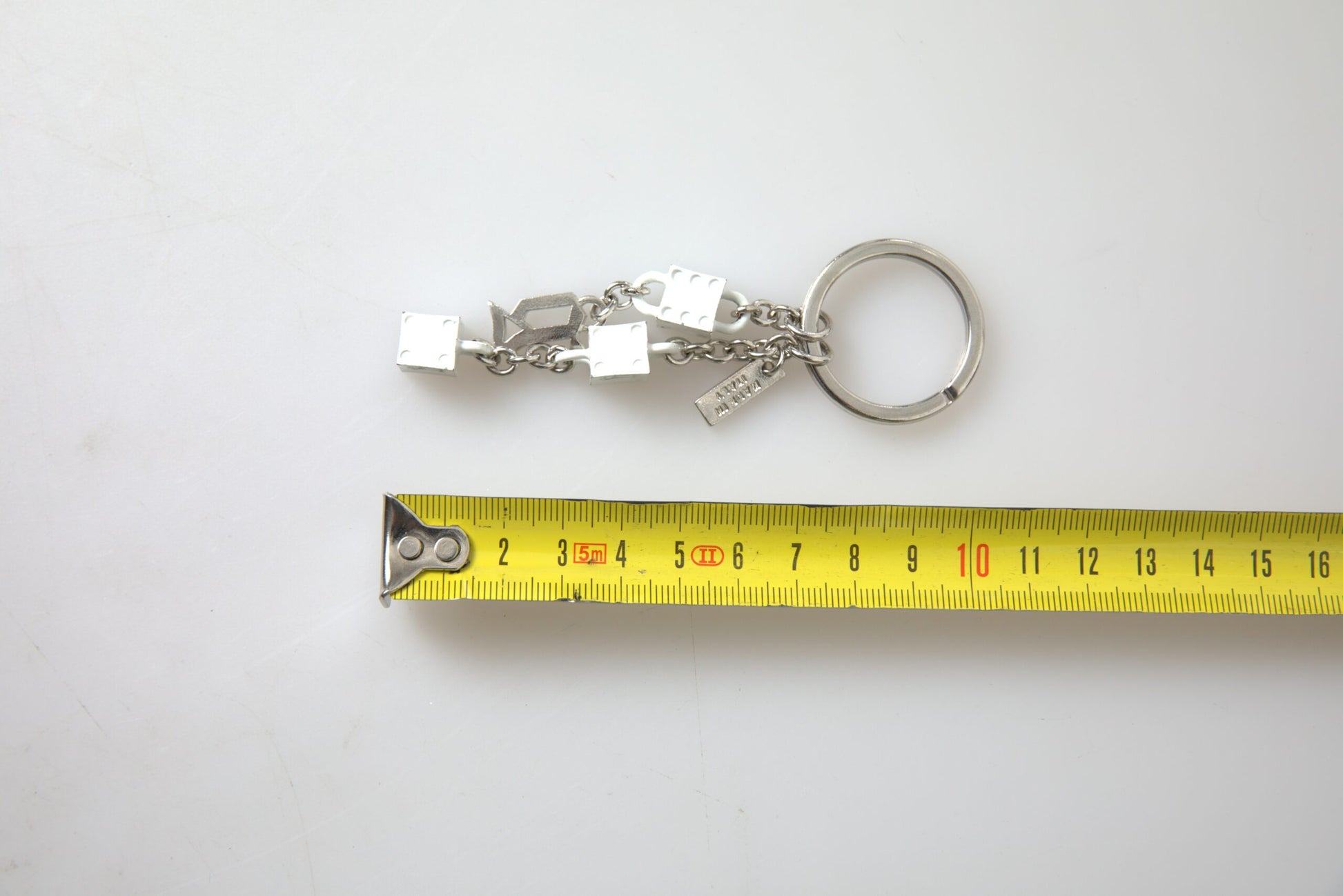Dolce & Gabbana Silver Tone Metal DG Logo Engraved Keyring Keychain Dolce & Gabbana