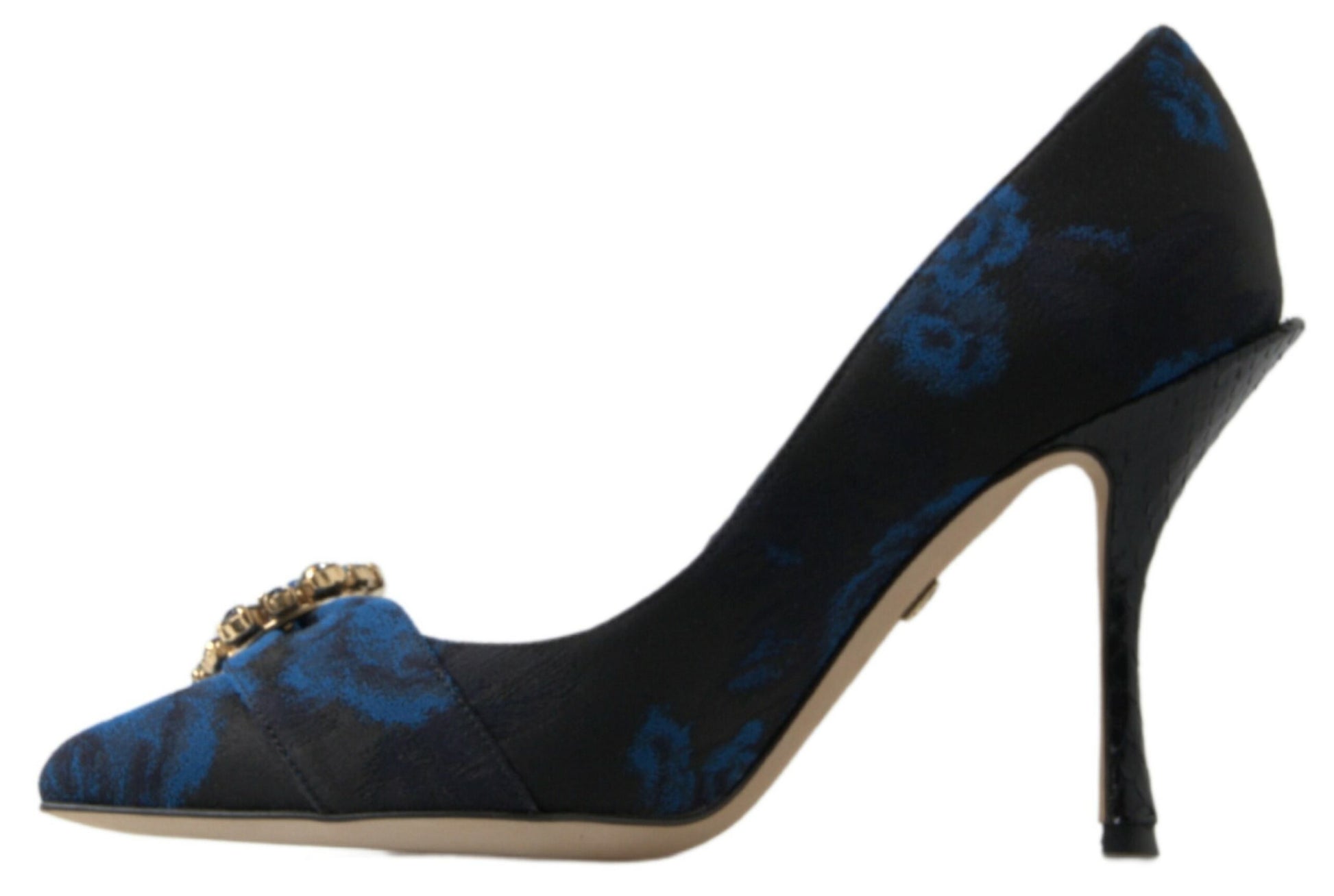 Dolce & Gabbana Blue Floral Ayers Crystal Pumps Shoes Dolce & Gabbana
