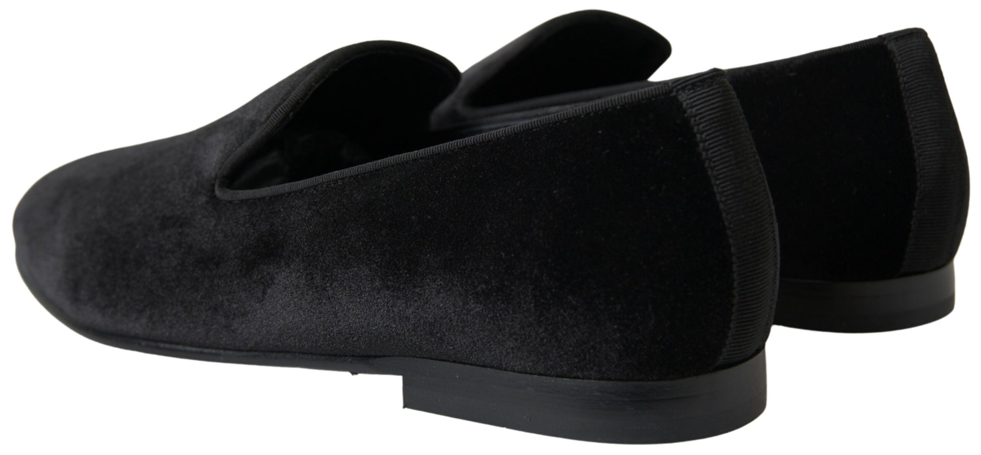 Dolce & Gabbana Black Velvet Loafers Formal Shoes Dolce & Gabbana