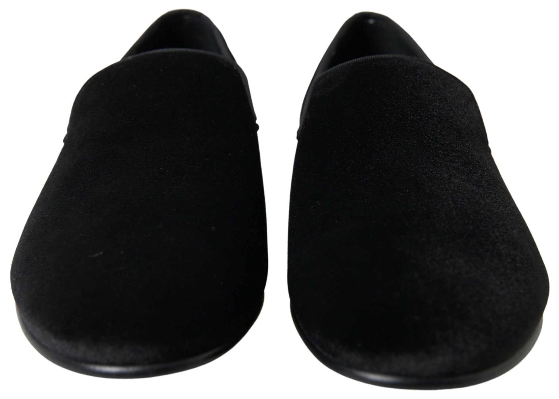 Dolce & Gabbana Black Velvet Loafers Formal Shoes Dolce & Gabbana