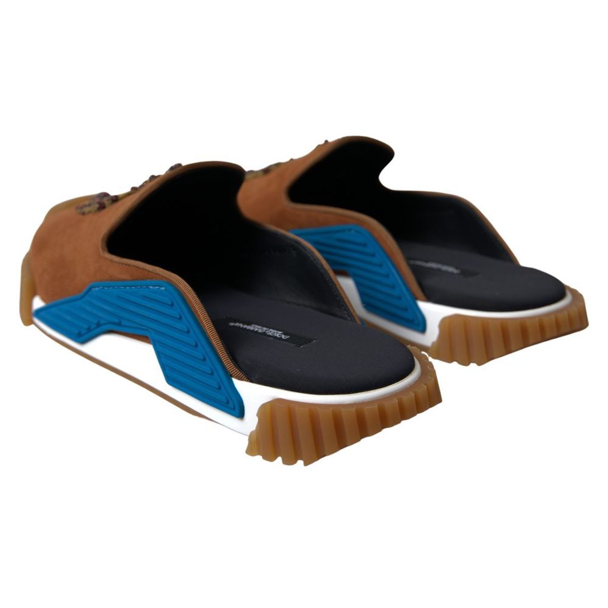 Dolce & Gabbana Brown Suede Crown Logo NS1 Slides Sandals Dolce & Gabbana