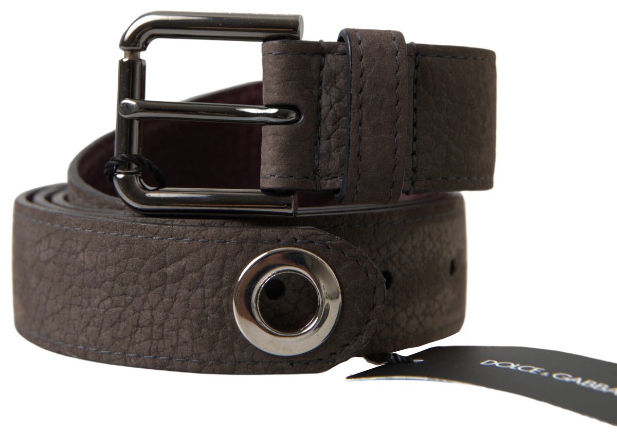 Dolce & Gabbana Brown Leather Metal Buckle Men Cintura Belt Dolce & Gabbana