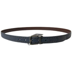 Dolce & Gabbana Blue Leather Perforated Metal Buckle Belt