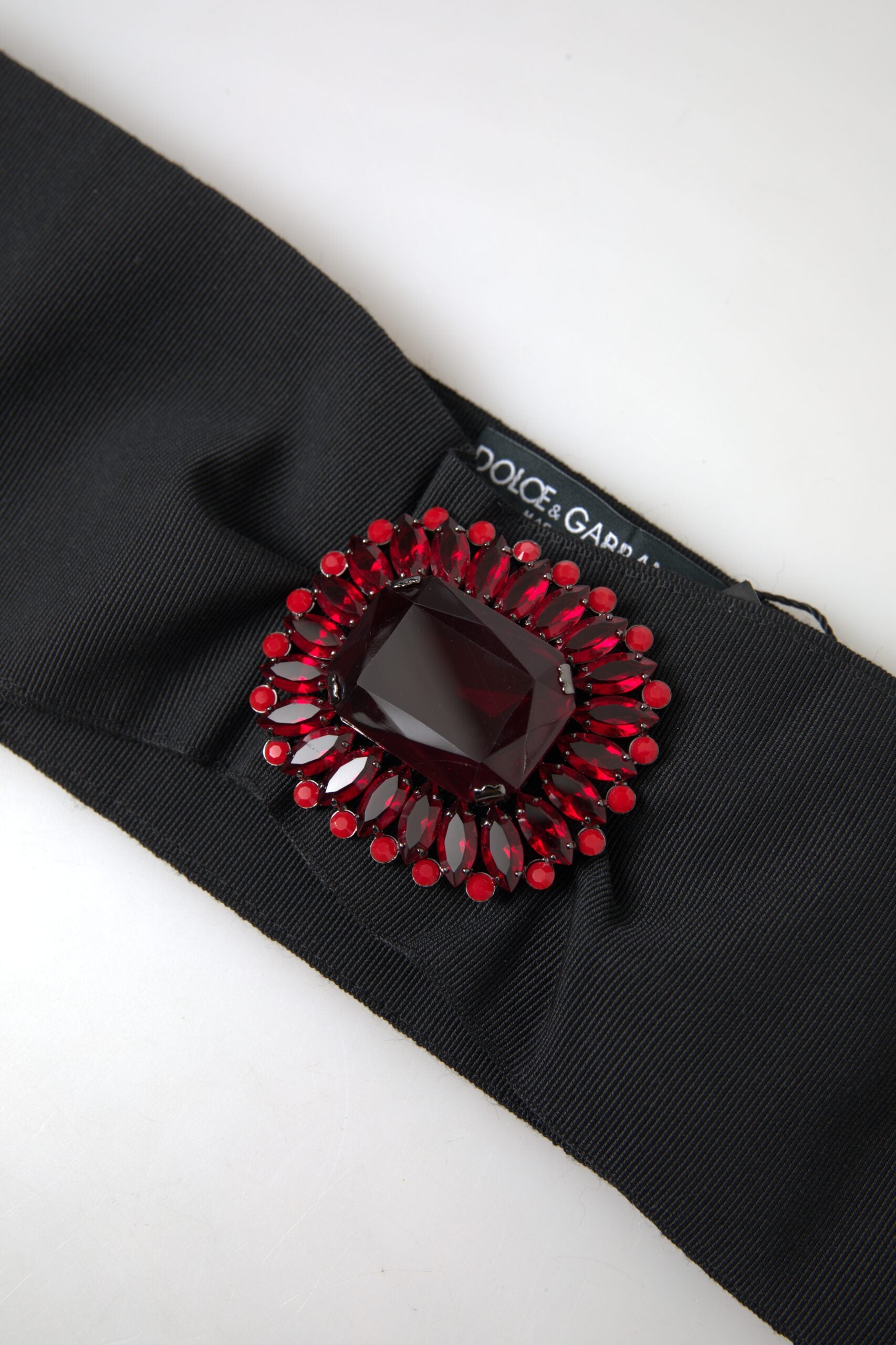 Dolce & Gabbana Black Crystal Brass Wide Waist Runway Belt Dolce & Gabbana