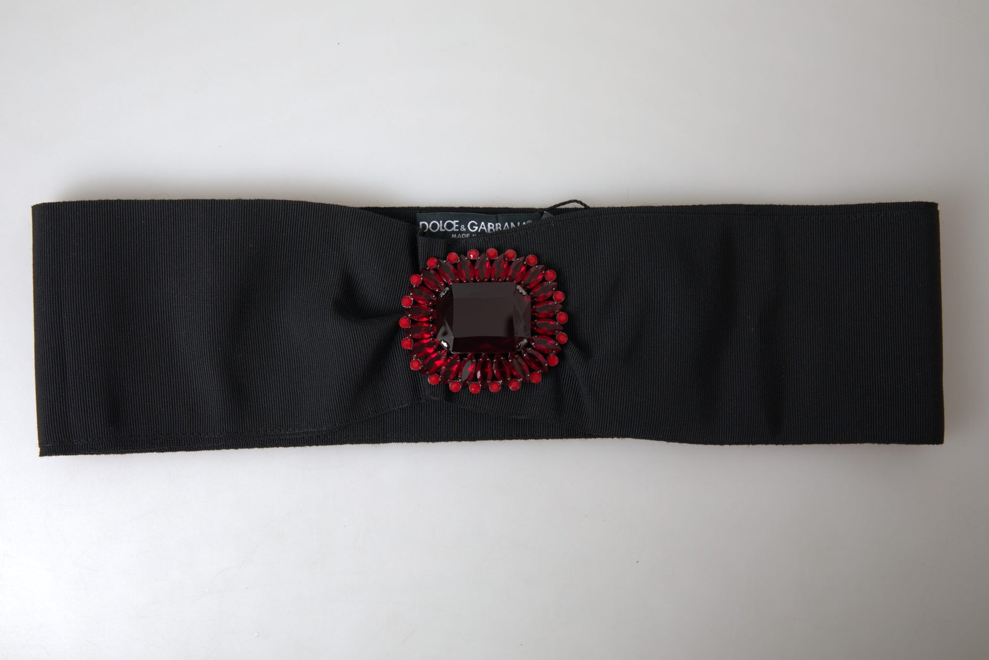 Dolce & Gabbana Black Crystal Brass Wide Waist Runway Belt Dolce & Gabbana