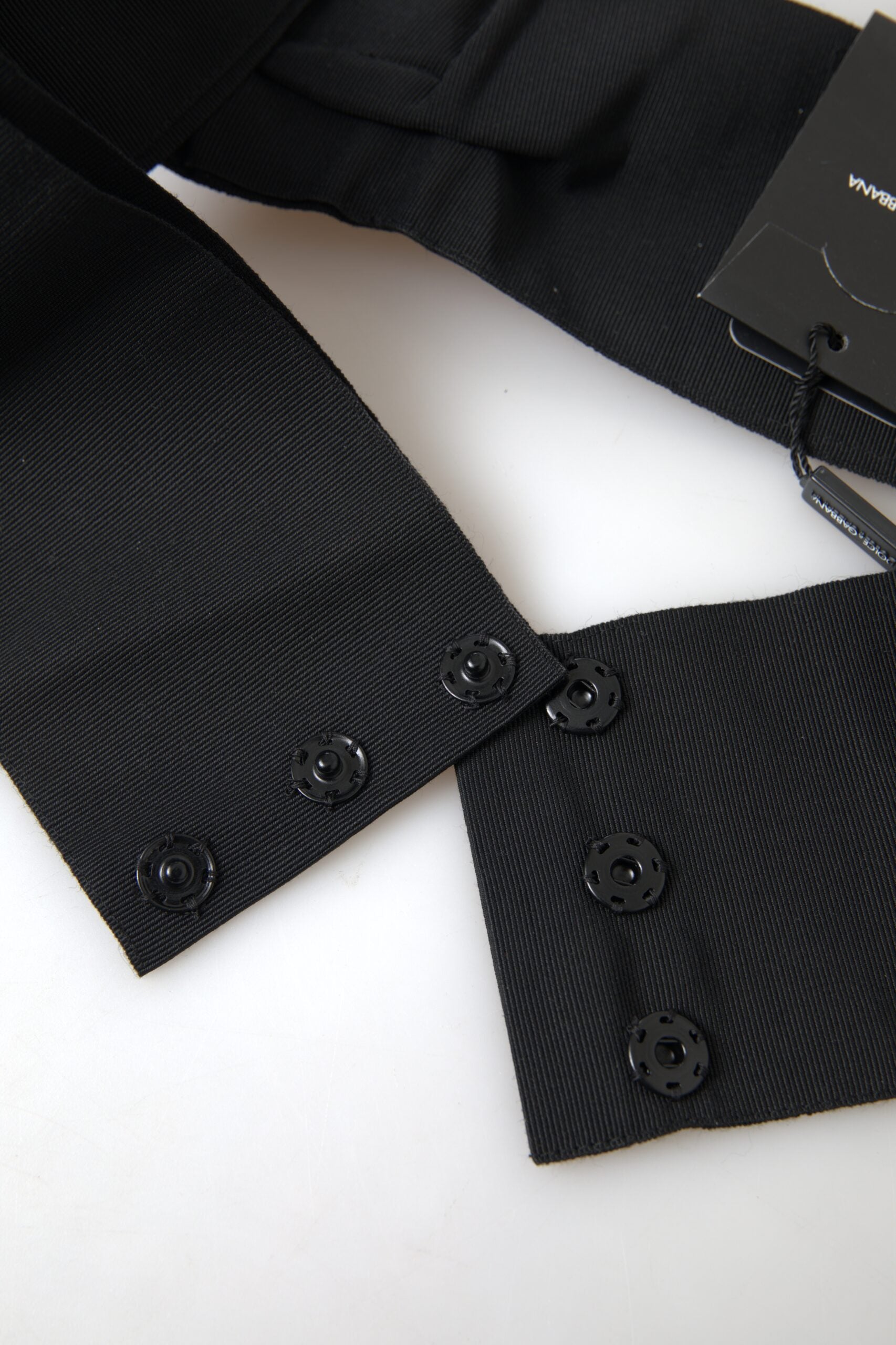 Dolce & Gabbana Black Crystal Brass Wide Waist Runway Belt Dolce & Gabbana