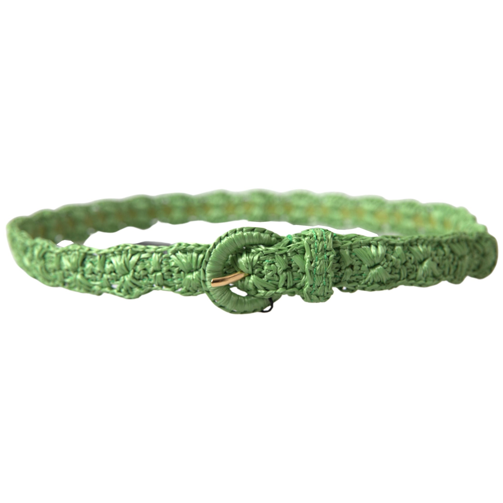 Dolce & Gabbana Green Viscose Weaved Skinny Waist Belt Dolce & Gabbana