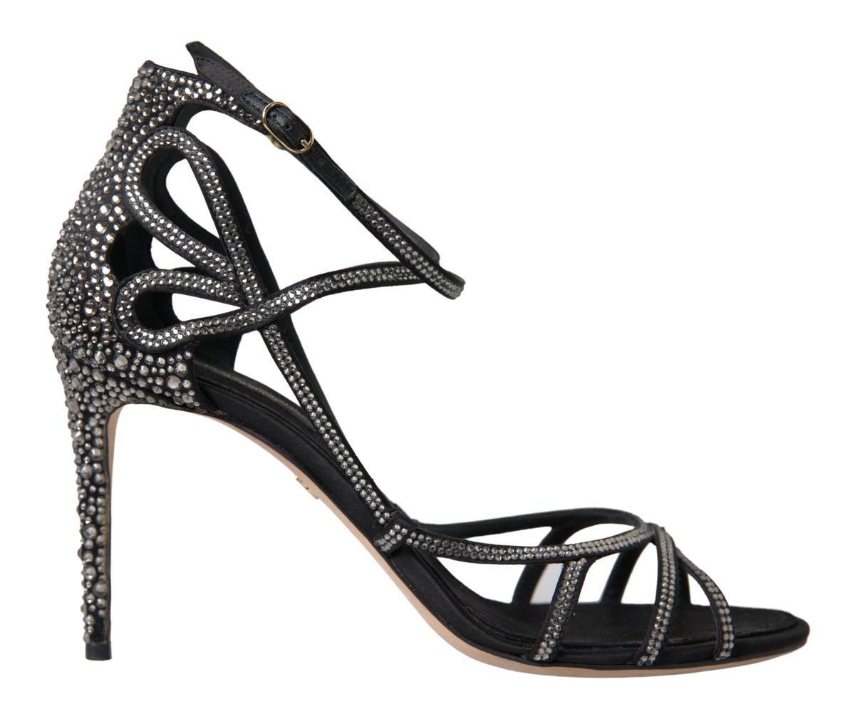 Dolce & Gabbana Rhinestone Stiletto Sandal Satin Shoes Dolce & Gabbana